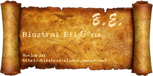 Bisztrai Eliána névjegykártya